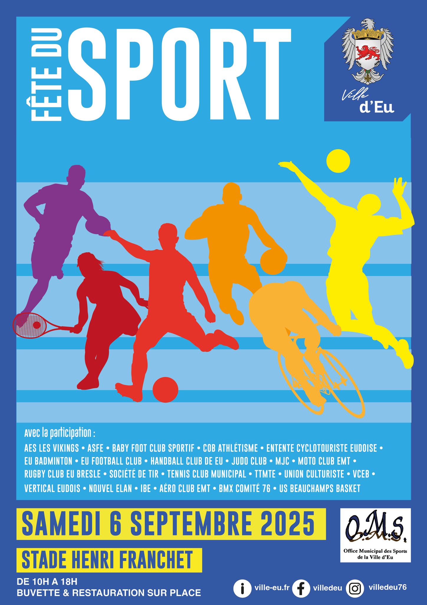 Vous souhaitez tester une activité ou découvrir l’offre sportive à la ville d’Eu ? Rendez-vous le samedi 6 septembre, entre 10h et 18h, au stade Franchet.
