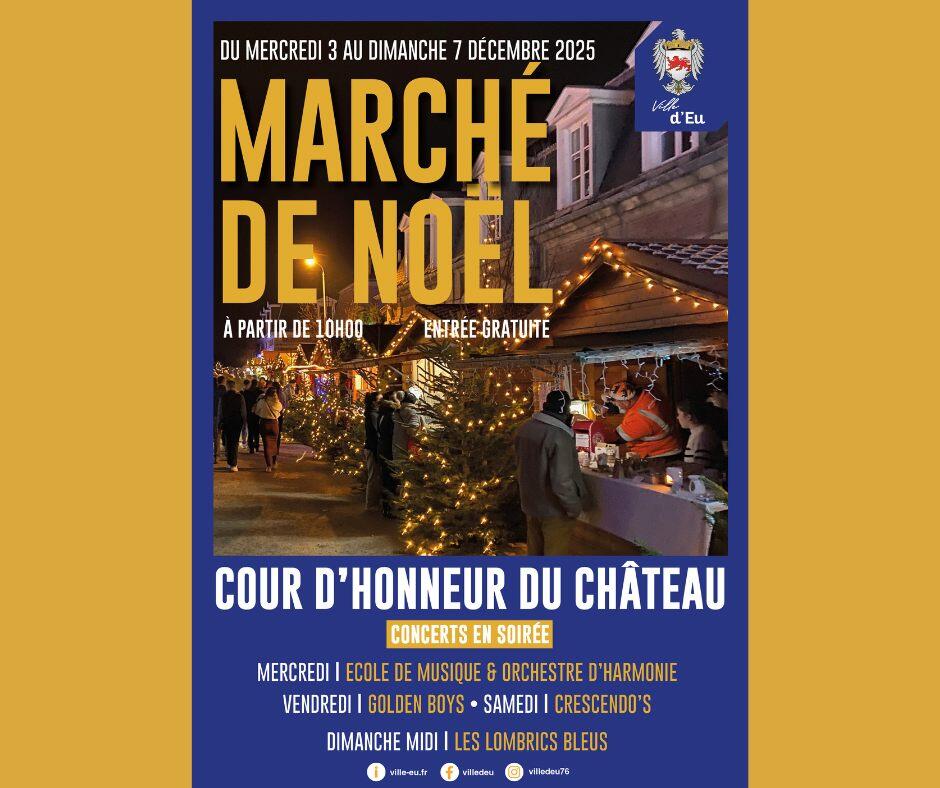Du 3 au 7 décembre, la cour d’honneur du château va accueillir une nouvelle édition du marché de Noël de la Ville Eu